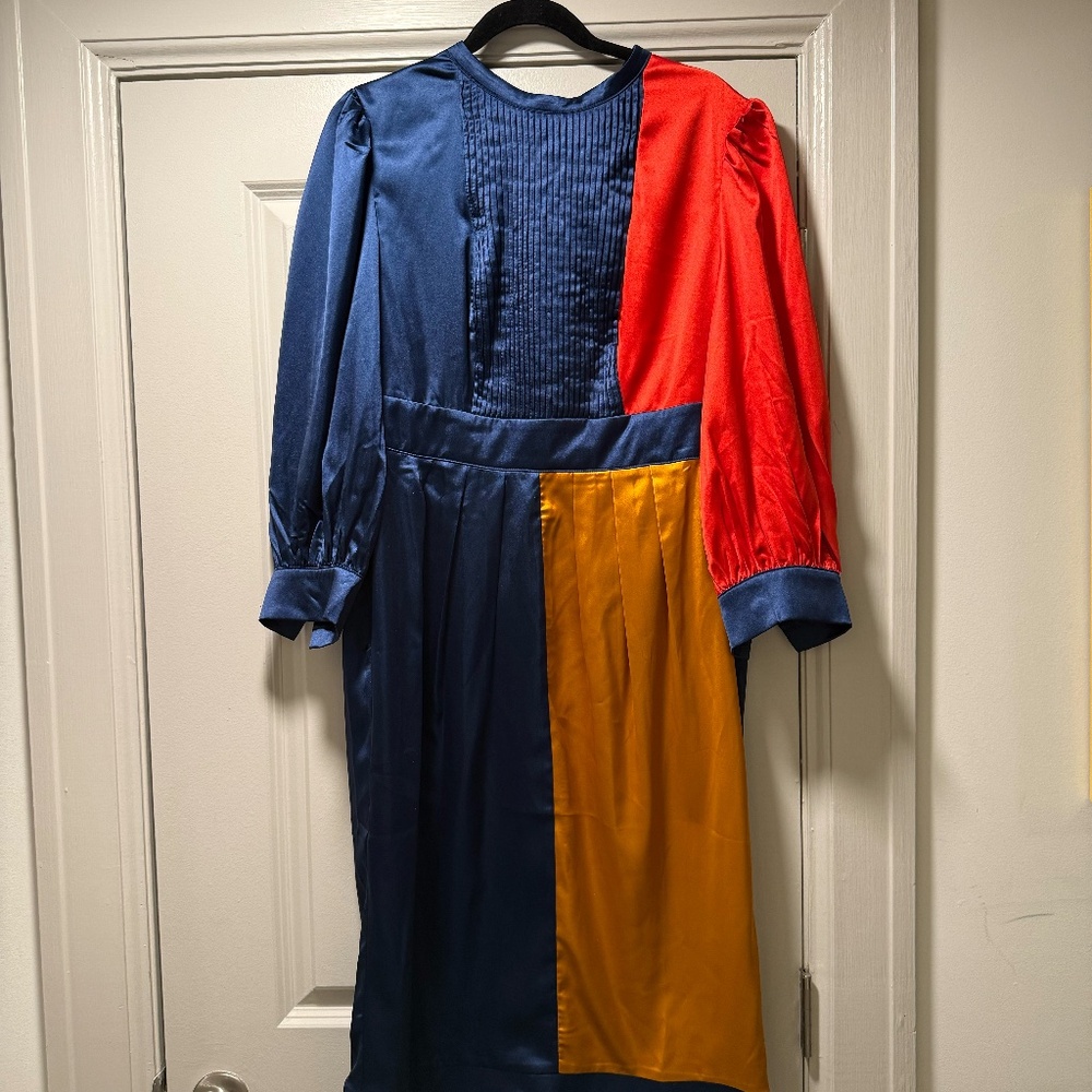 Color Block Satin Dress